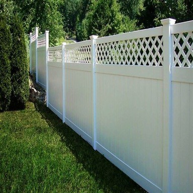 6 Ft. X 6 Ft. Vit Vinyl Gitter Top Staket Panel
