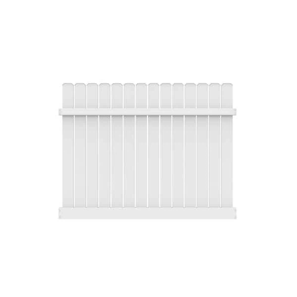 White Dog Ear Semi-Privacy Vinyl Fence